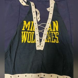University of Michigan wolverines halter tailgate tank top